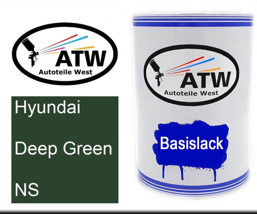 Hyundai, Deep Green, NS: 500ml Lackdose, von ATW Autoteile West.